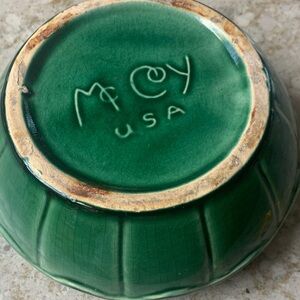Mccoy Emerald Green Glazed Ceramic Bowl